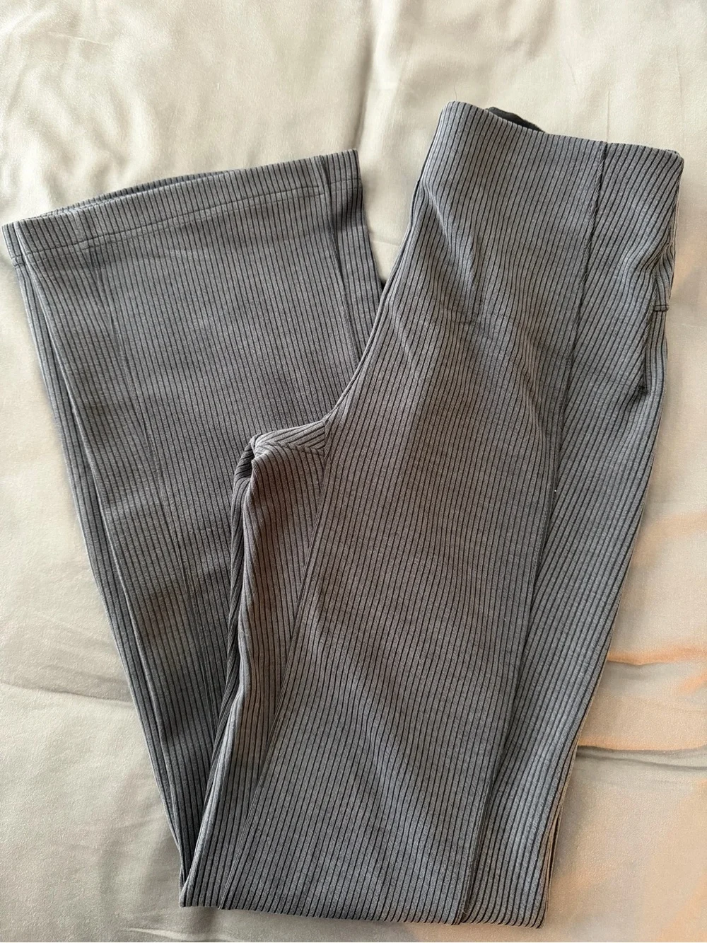 lululemon athletica Gray Pinstripe Boot-Cut Pants